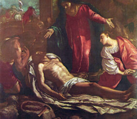 Fra Semplice da Verona: Pietà con san Giovanni Battista e santa Caterina d’Alessandria