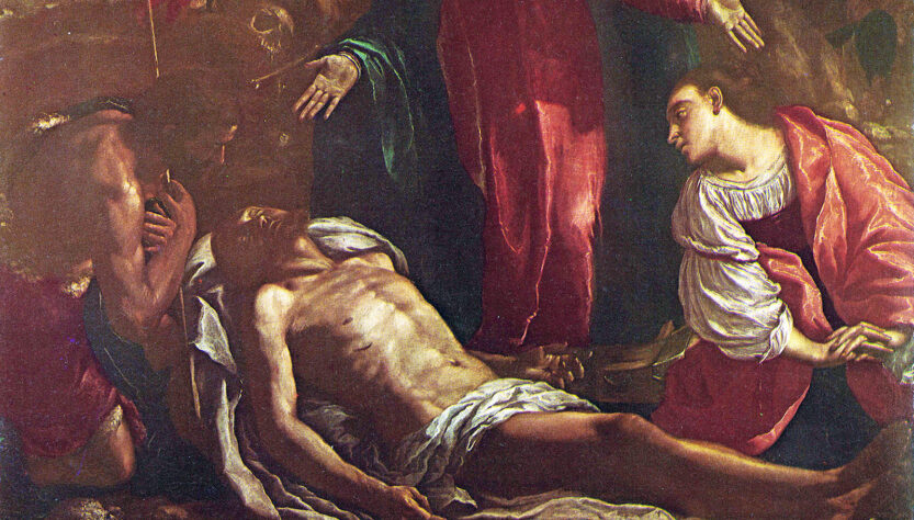 Fra Semplice da Verona: Pietà con san Giovanni Battista e santa Caterina d’Alessandria